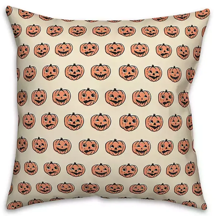 Trick or Treat Pumpkins Pattern Throw Pillow Halloween