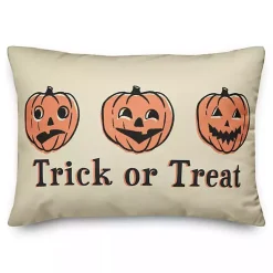 Trick or Treat Pumpkins Throw Pillow Halloween
