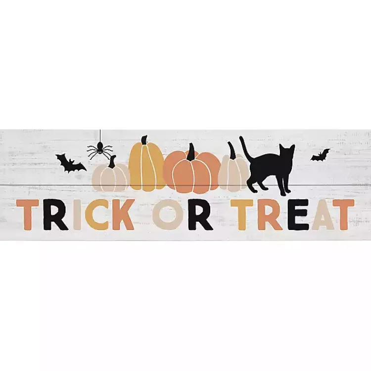 Trick or Treat Wooden Wall Plaque Halloween