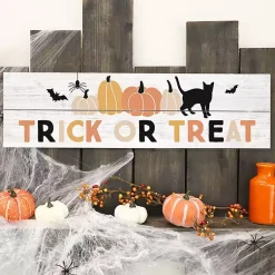 Trick or Treat Wooden Wall Plaque Halloween