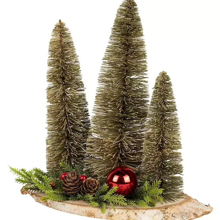 Trio of Bottle Brush Trees Christmas Decoration Christmas Decorations