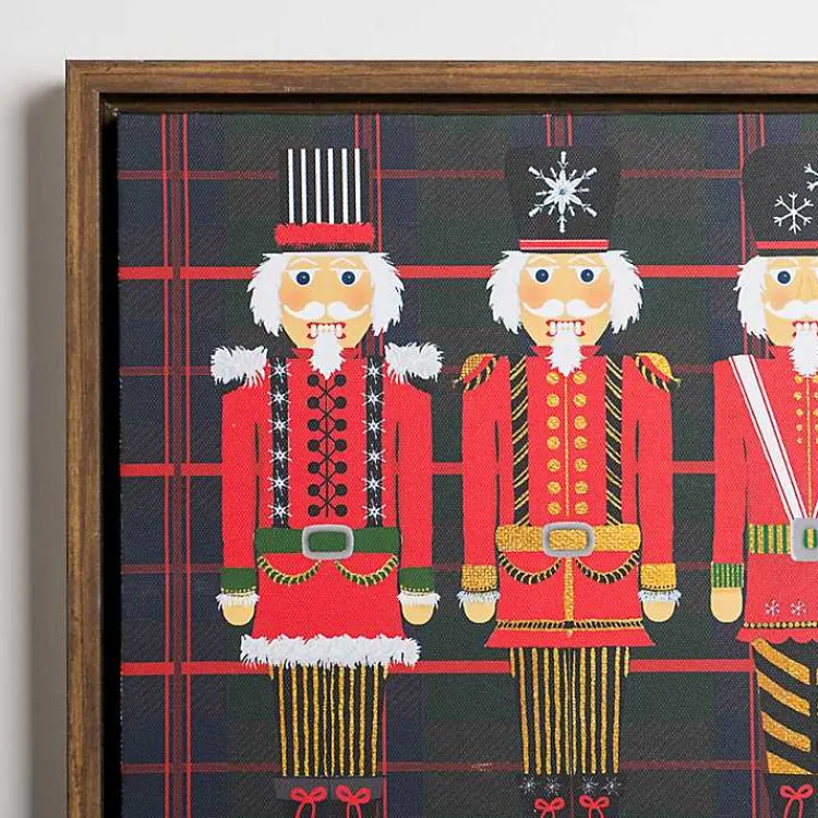Sale Triple Nutcrackers Plaid Wall Plaque Christmas Art & Wall Decor