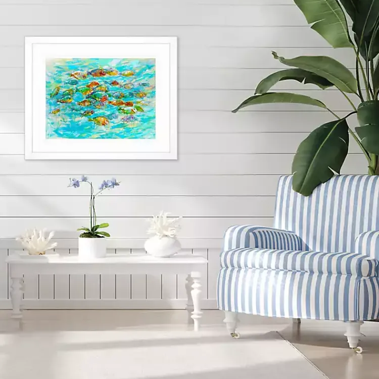 Kirklands Home Framed Art|Tropical Colors Framed Art Print Blue