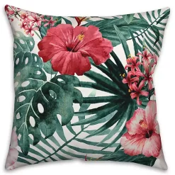 Kirklands Home Outdoor Cushions & Pillows|Tropical Flowers Outdoor Pillow