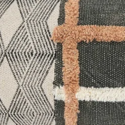 New Tufted Chevron Plaid Cotton Lumbar Pillow Pillows