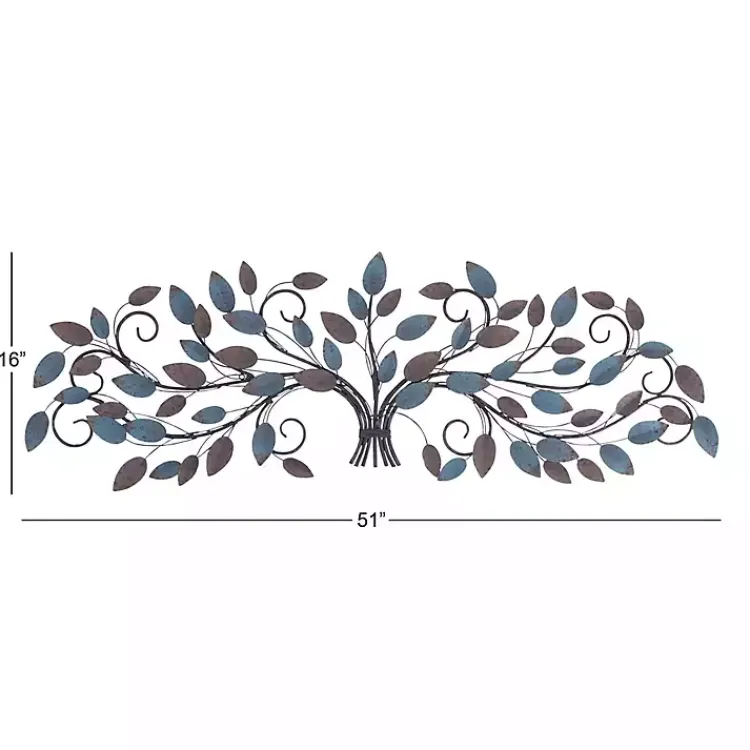 Kirklands Home Wall Plaques|Turquoise Bronze Distressed Iron Vine Wall Plaque Brown