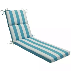 Kirklands Home Outdoor Cushions & Pillows|Turquoise Cabana Stripes Outoor Chaise Cushion
