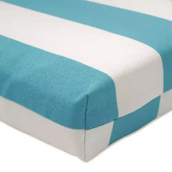 Kirklands Home Outdoor Cushions & Pillows|Turquoise Cabana Stripes Outoor Chaise Cushion