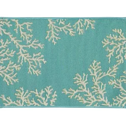 Kirklands Home Outdoor Rugs|Turquoise Coral Indoor/Outdoor Rug, 2x3