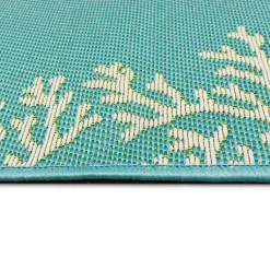 Kirklands Home Outdoor Rugs|Turquoise Coral Indoor/Outdoor Rug, 2x3