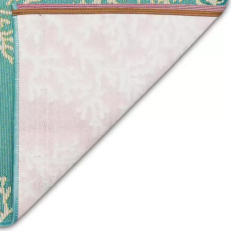 Kirklands Home Outdoor Rugs|Turquoise Coral Indoor/Outdoor Rug, 3x4
