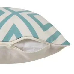 Kirklands Home Outdoor Cushions & Pillows|Turquoise Geometric Diamond Outdoor Pillow