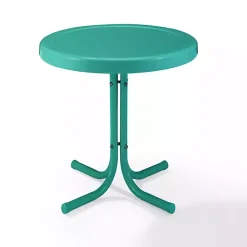 Kirklands Home Outdoor Tables|Turquoise Metal Outdoor Side Table Blue