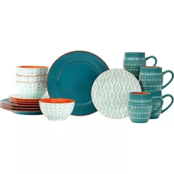 Kirklands Home Dinnerware|Turquoise Tangiers 16-pc. Dinnerware Set Blue