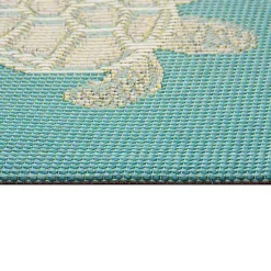 Kirklands Home Outdoor Rugs|Turquoise Turtles Indoor/Outdoor Rug, 3x4