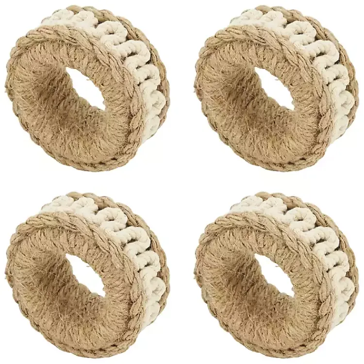 Kirklands Home Table Linens|Twisted Rope Napkin Rings, Set of 4