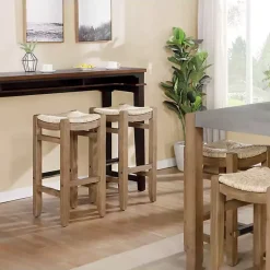 Kirklands Home Bar Stools & Counter Height Stools|Twisted Seagrass and Wood Bar Stool Tan