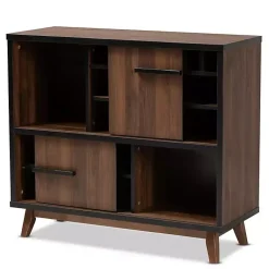 Kirklands Home Cabinets & Sideboards|Two Tone Walnut Wood Wine Storage Cabinet