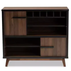 Kirklands Home Cabinets & Sideboards|Two Tone Walnut Wood Wine Storage Cabinet