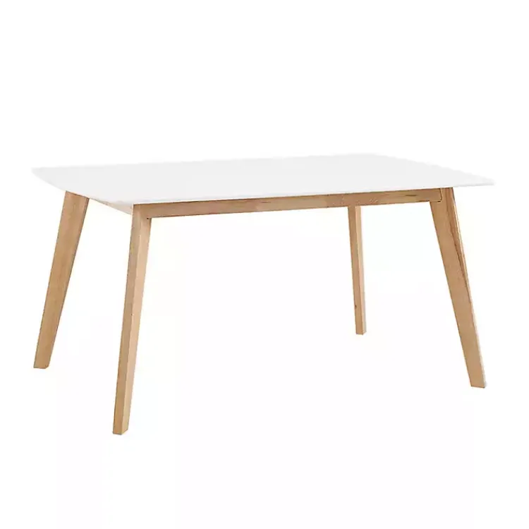 Kirklands Home Dining Tables|Two-Tone Mid-Century Modern Wood Dining Table White