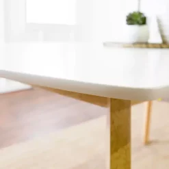 Kirklands Home Dining Tables|Two-Tone Mid-Century Modern Wood Dining Table White