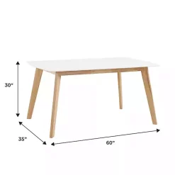 Kirklands Home Dining Tables|Two-Tone Mid-Century Modern Wood Dining Table White