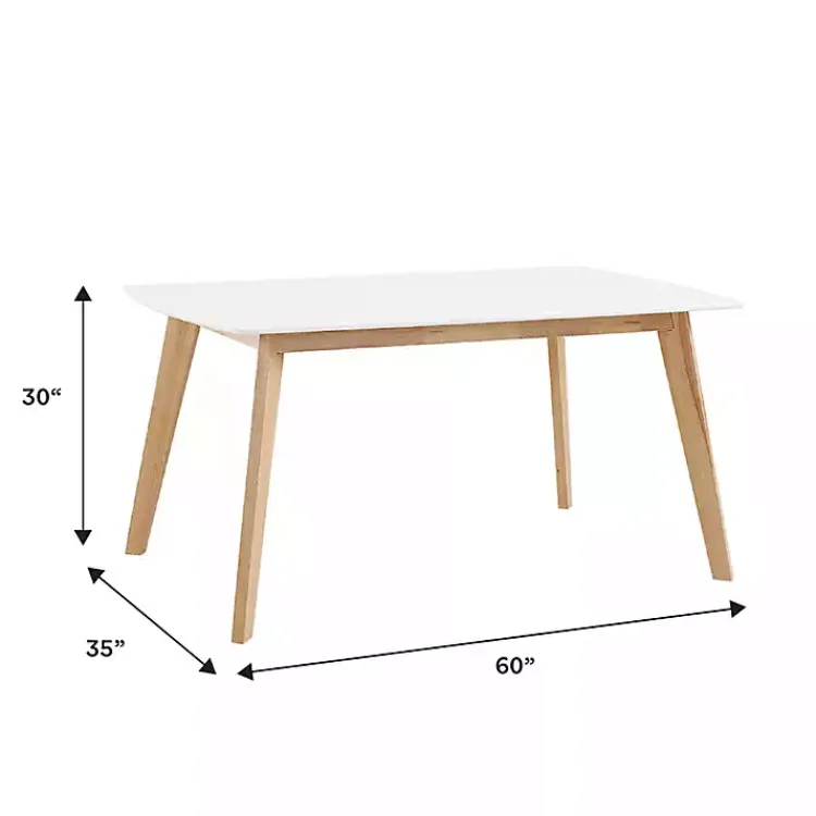 Kirklands Home Dining Tables|Two-Tone Mid-Century Modern Wood Dining Table White