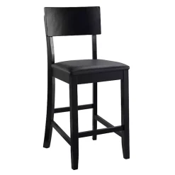 Kirklands Home Bar Stools & Counter Height Stools|Tyler Vinyl Seat Counter Stool Black
