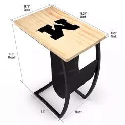 Kirklands Home Accent & End Tables|University of Michigan Wood C-Table Tan