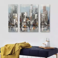 Kirklands Home Canvas Art|Urban Focus A, B, & C Canvas Art Prints, Set of 3 Gray