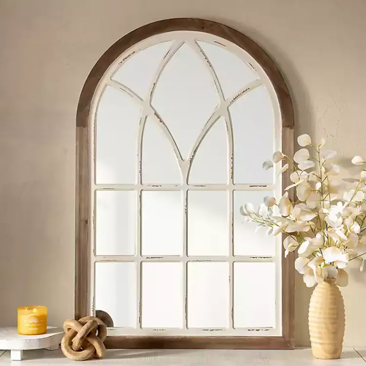Kirklands Home Decorative Mirrors|Vail Two-Tone Arch Wall Mirror