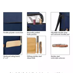 Kirklands Home Barware|Vanderbilt Commodores Wine & Cheese Tote Black