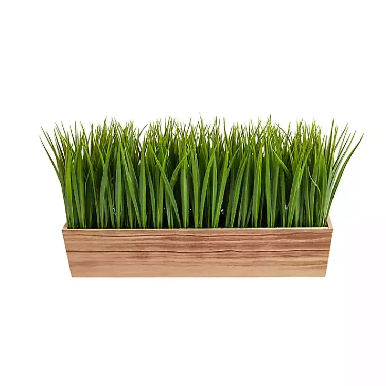 Outlet Vanilla Grass in Rustic Wood Planter Arrangements & Greenery