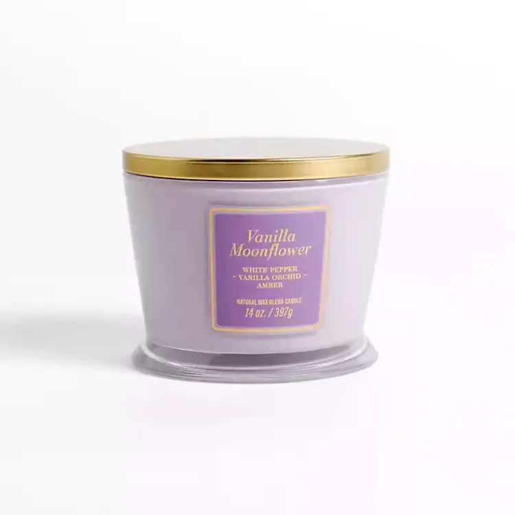 New Vanilla Moonflower 14 oz. 3-Wick Candle Candles