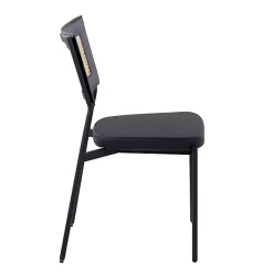 Kirklands Home Dining Chairs|Vegan Leather and Rattan Dining Chairs, Set of 2