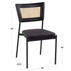 Kirklands Home Dining Chairs|Vegan Leather and Rattan Dining Chairs, Set of 2