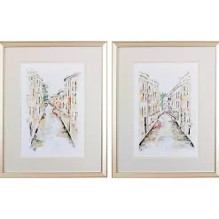 Kirklands Home Framed Art|Venice Memories Framed Art Prints, Set of 2 White