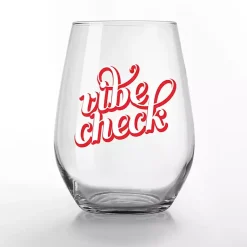 Kirklands Home Glassware & Drinkware|Vibe Check Stemless Wine Glasses, Set of 2 Red