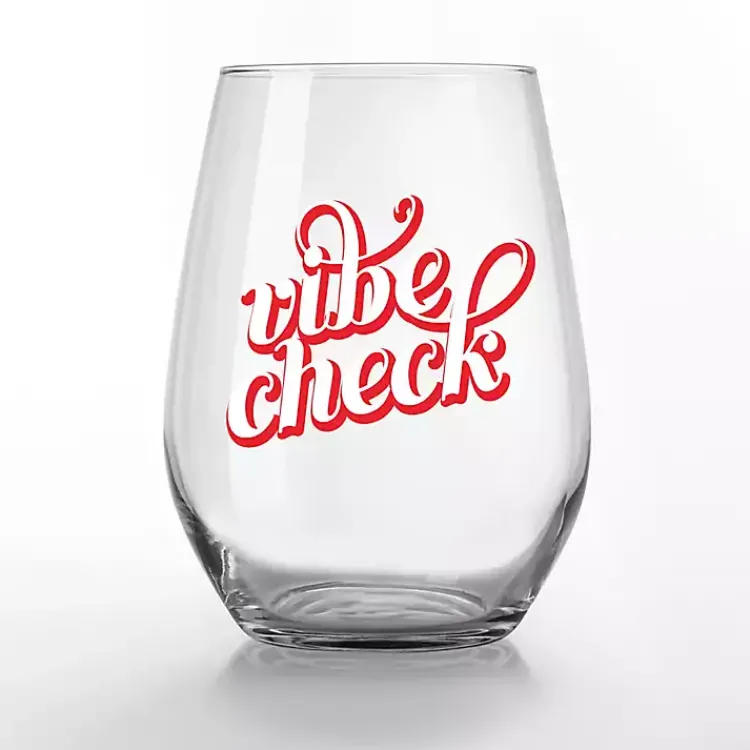 Kirklands Home Glassware & Drinkware|Vibe Check Stemless Wine Glasses, Set of 2 Red