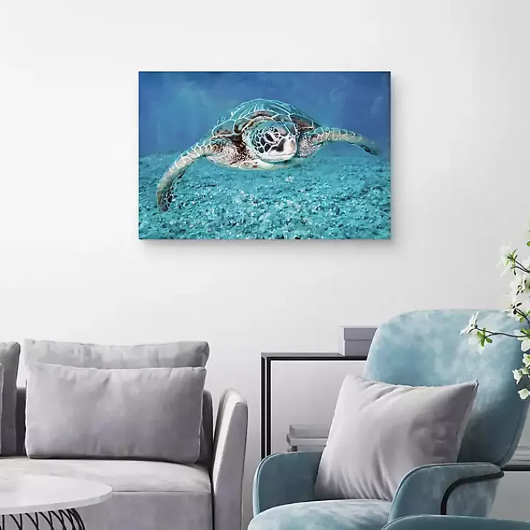 Kirklands Home Canvas Art|Vibrant Sea Turtle Canvas Art Print