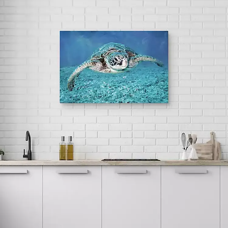 Kirklands Home Canvas Art|Vibrant Sea Turtle Canvas Art Print