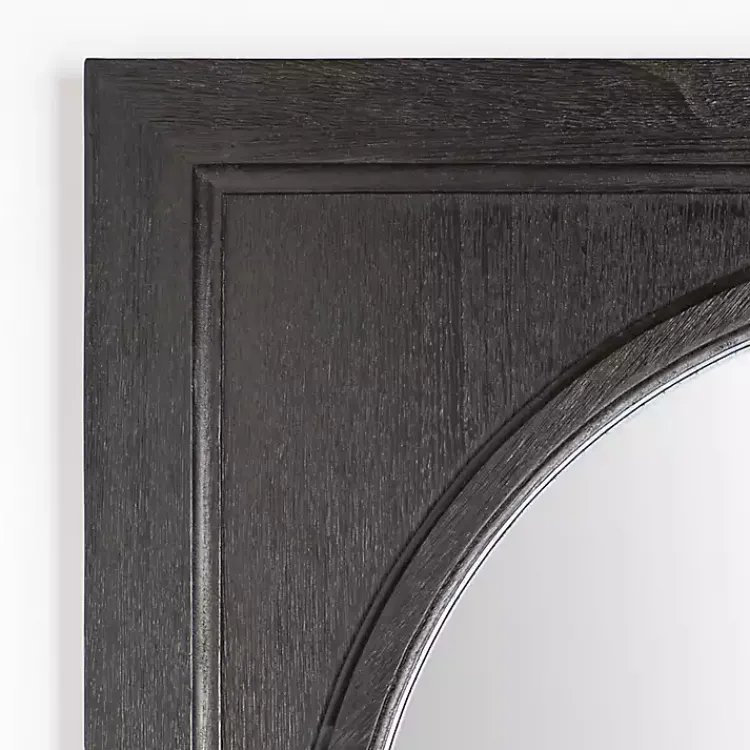 Kirklands Home Decorative Mirrors|Victor Black Wood Vault Wall Mirror