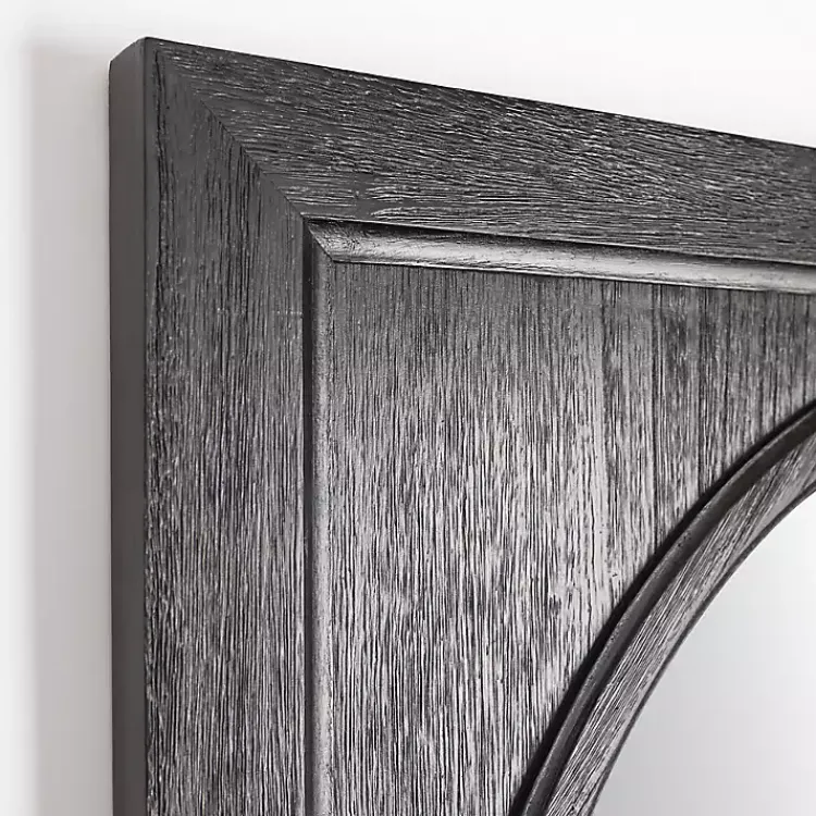 Kirklands Home Decorative Mirrors|Victor Black Wood Vault Wall Mirror