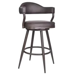 Kirklands Home Bar Stools & Counter Height Stools|Vintage Faux Leather Justin Bar Stool Brown