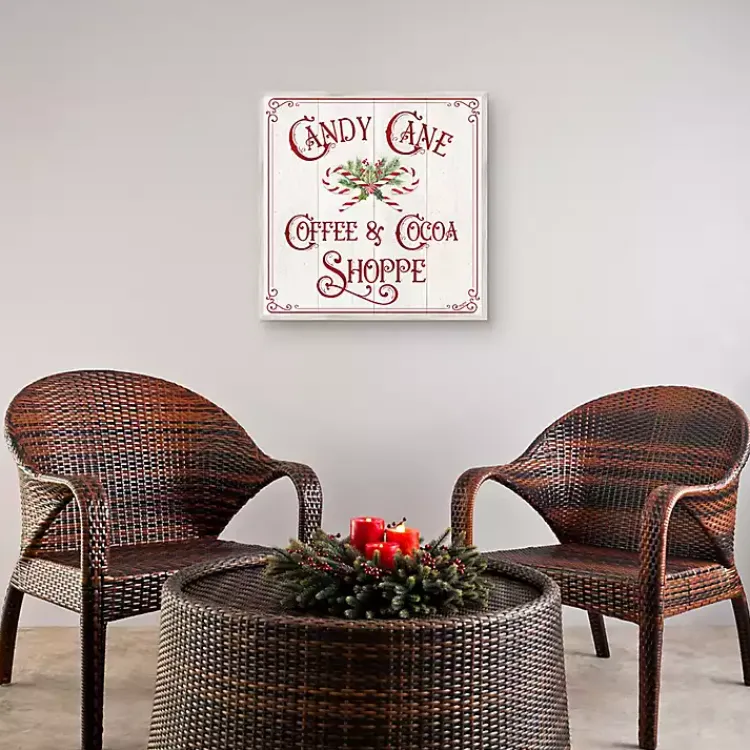 Outlet Vintage Candy Cane Christmas Canvas Wall Plaque Christmas Art & Wall Decor
