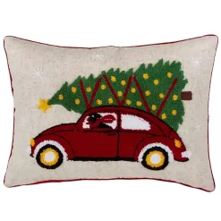 Clearance Vintage Car Holiday Lumbar Pillow Christmas Pillows