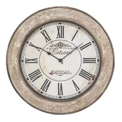 Kirklands Home Clocks|Vintage Cream Rust Round Framed Wall Clock