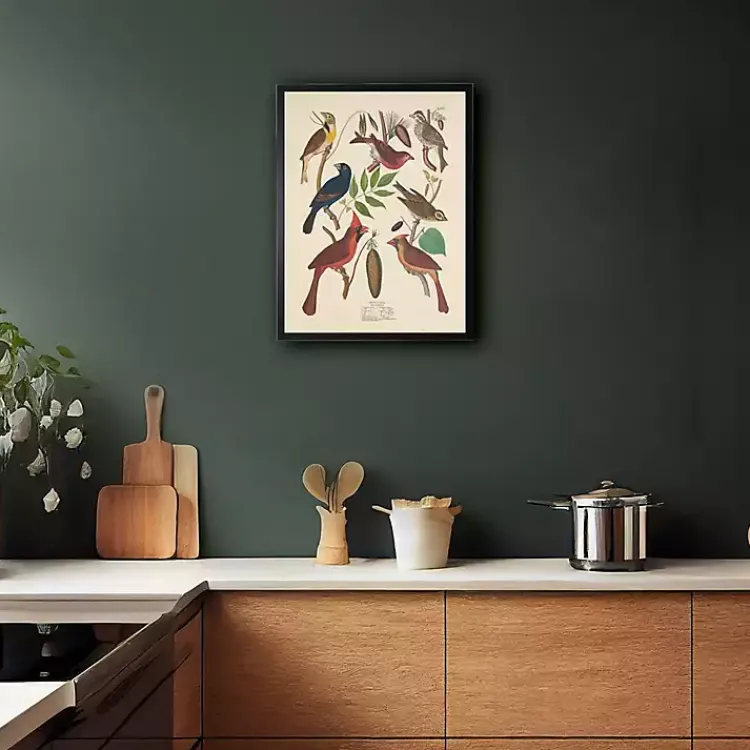 Kirklands Home Framed Art|Vintage Finch Birds Framed Art Print