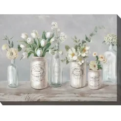 Kirklands Home Outdoor Wall Decor|Vintage Floral Vases Outdoor Canvas Art Print