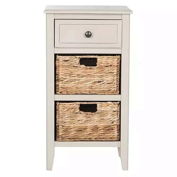 Kirklands Home Accent & End Tables|Vintage Wood Baskets Everly Accent Table Gray